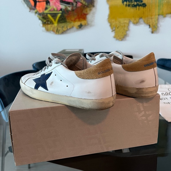 Authentic Mens Size 41 Golden Goose Color White/Royal & Blue/Sand - Picture 4 of 13